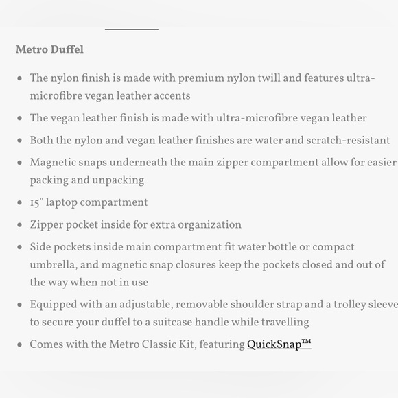 Like New MONOS Metro Duffel Vegan Leather Saddle Tan Used 1x - Picture 15 of 16